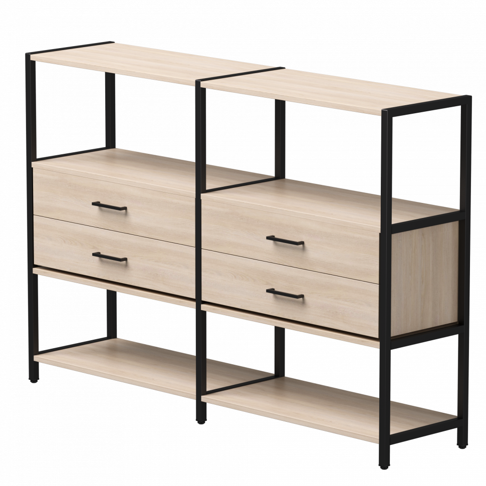 Набор стеллажных систем №2 Everprof EVO (ЭВО) 1635x385x1120 Дуб Соната/Черный