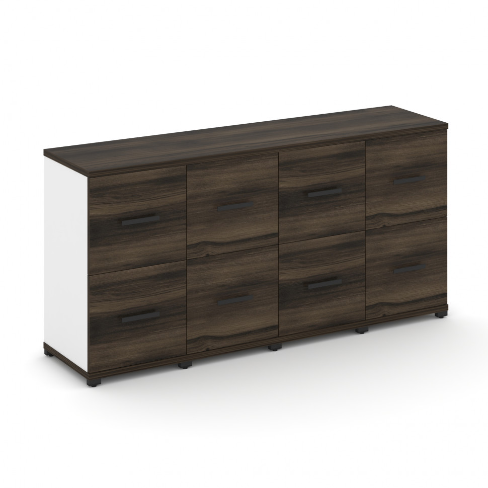 Concept Шкаф 4 узкие секции, 2 ниши CN.STU-242 B Дуб Мали/Белый Бриллиант/Металл Черный 1668*420*818