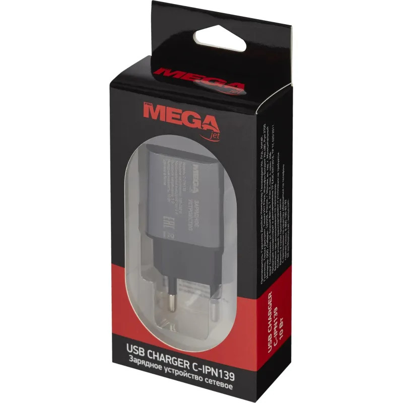 Зарядное устройство 2A, 1USB, черный BT-JCHR-002/C-IPN139