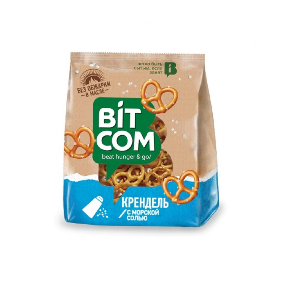 Сушки Крендель с морской солью Bitcom, 130г Сушки Крендель с морской солью Bitcom, 130г