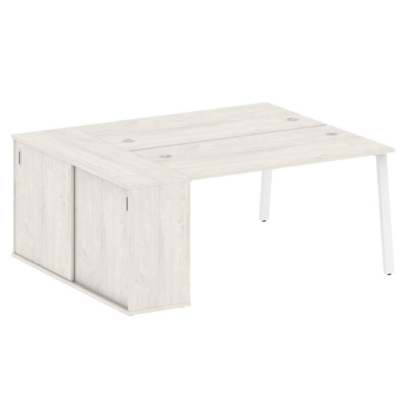 Metal System Рабочая станция с шкафом-купе на А-образном м/к БА.РС-СШК-1.3 Т Дуб Наварра/Металл Белы Metal System Рабочая станция с шкафом-купе на А-образном м/к БА.РС-СШК-1.3 Т Дуб Наварра/Металл Белы