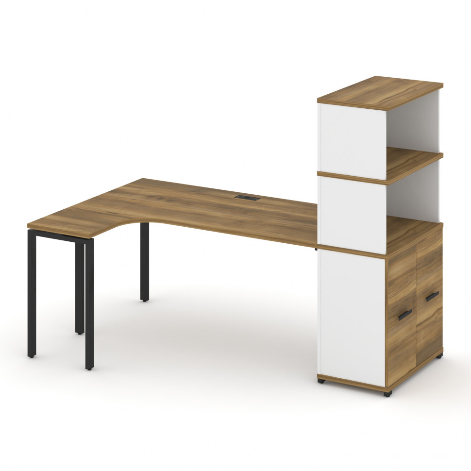 Concept Стол эргономичный с опорным распаш. шкафом с надставкой выс. CN.SA-216(L) B Сандал Янтарный Concept Стол эргономичный с опорным распаш. шкафом с надставкой выс. CN.SA-216(L) B Сандал Янтарный