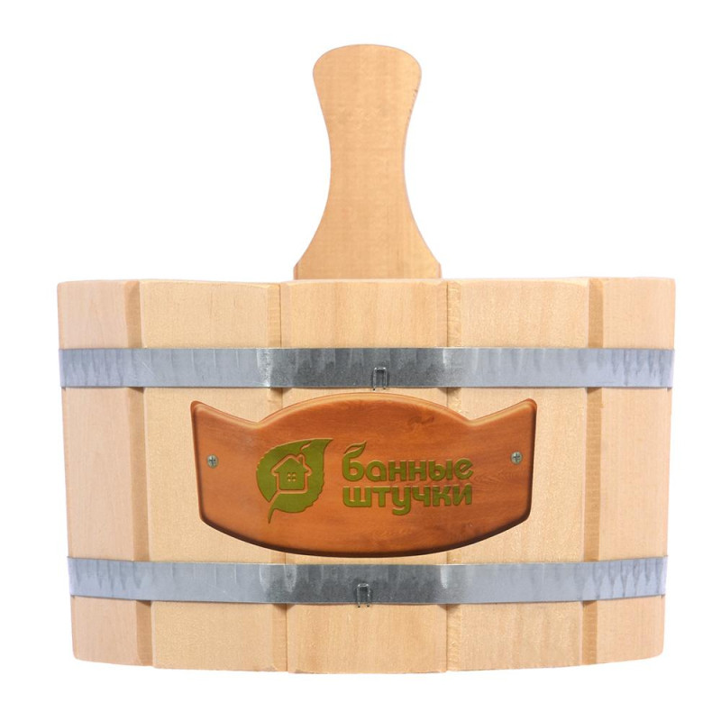 Ушат шайка 3,5 л, с нержавеющей вставкой, липа, Банные штучки,33215