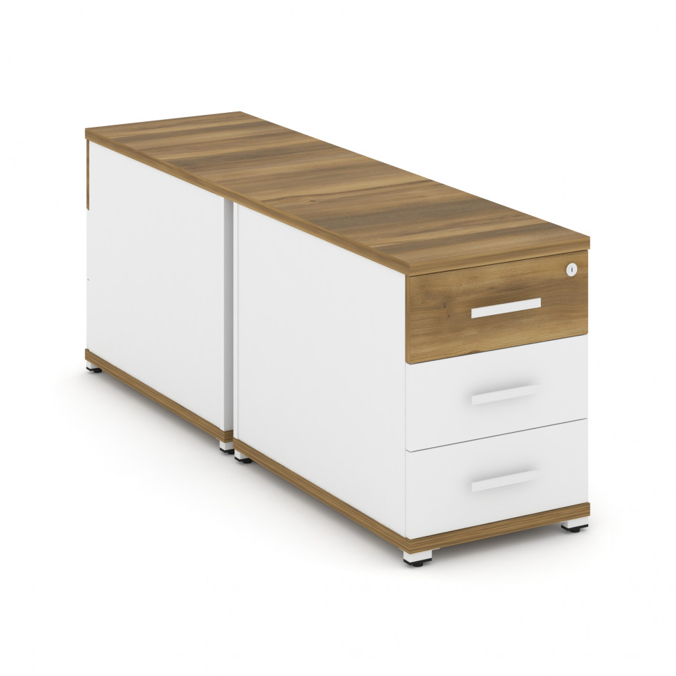 Concept Тумба двухсторонняя опорная/приставная 3 ящ. CN.DTGO-001 W Сандал Янтарный/Белый Бриллиант/ Concept Тумба двухсторонняя опорная/приставная 3 ящ. CN.DTGO-001 W Сандал Янтарный/Белый Бриллиант/