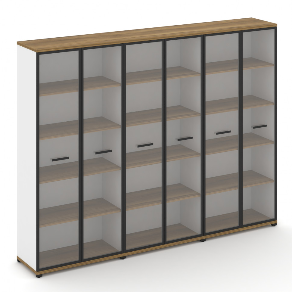 Concept Шкаф 3 широкие секции, 5 ниш CN.STS-538 RPB B Сандал Янтарный/Белый Бриллиант/Металл Черный/