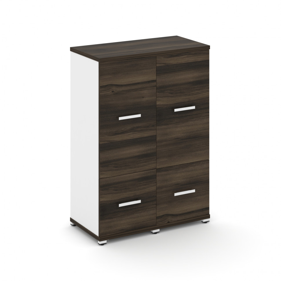 Concept Шкаф 2 узкие секции, 3 ниши CN.STU-322 W Дуб Мали/Белый Бриллиант/Металл Белый 836*420*1186