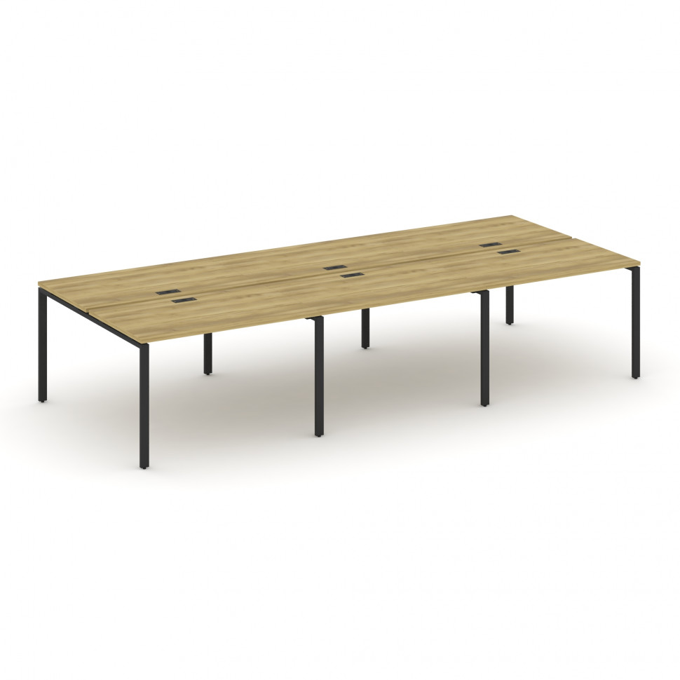 Concept Рабочая станция на 6 мест CN.DRS-010 Дуб Винченцо/Металл Черный 3540*1480*750