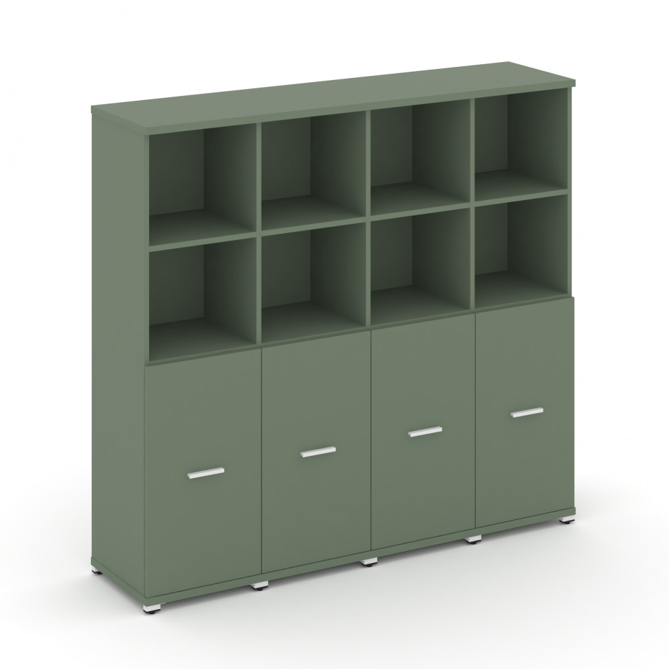 Concept Шкаф 4 узкие секции, 4 ниши CN.STU-441 W Кобо/Металл Белый 1668*420*1554