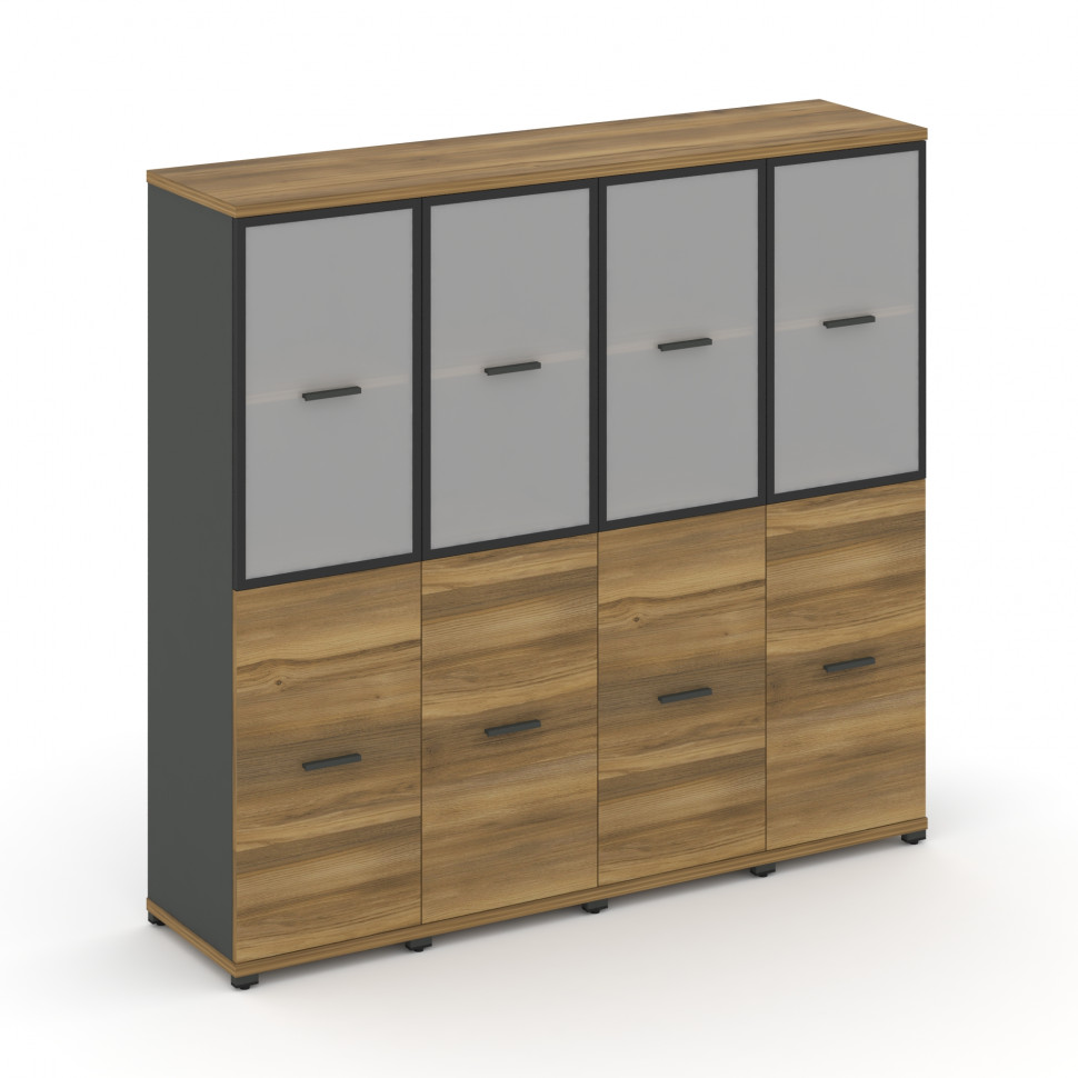 Concept Шкаф 4 узкие секции, 4 ниши  CN.STU-442 RMB A Сандал Янтарный/Антрацит/Металл Антрацит/Сатин