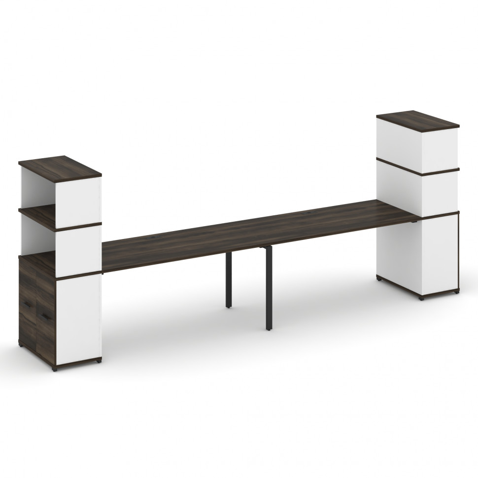 Concept Рабочая станция с опорными распаш. шкафами с надставкой выс. CN.ORS-232 B Дуб Мали/Белый Бри Concept Рабочая станция с опорными распаш. шкафами с надставкой выс. CN.ORS-232 B Дуб Мали/Белый Бри