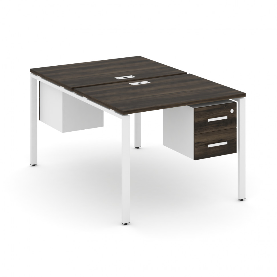 Concept Рабочая станция 2 сторонняя с подвесными тумбами на 2 места CN.DRS-113 W Дуб Мали/Белый Брил
