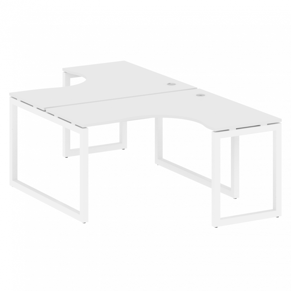 Metal System Quattro Рабочая станция криволинейная на О-образном м/к 50БО.РАС-СА-2.3 Белый/Металл Бе