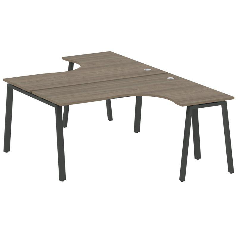 Metal System Рабочая станция криволинейная на А-образном м/к БА.РАС-СА-2.4 Вяз Благородный/Металл Ан