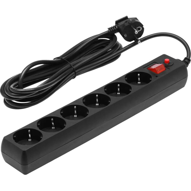 Сетевой фильтр Buro 600SH-16-5-B 5м (6 розеток) черный