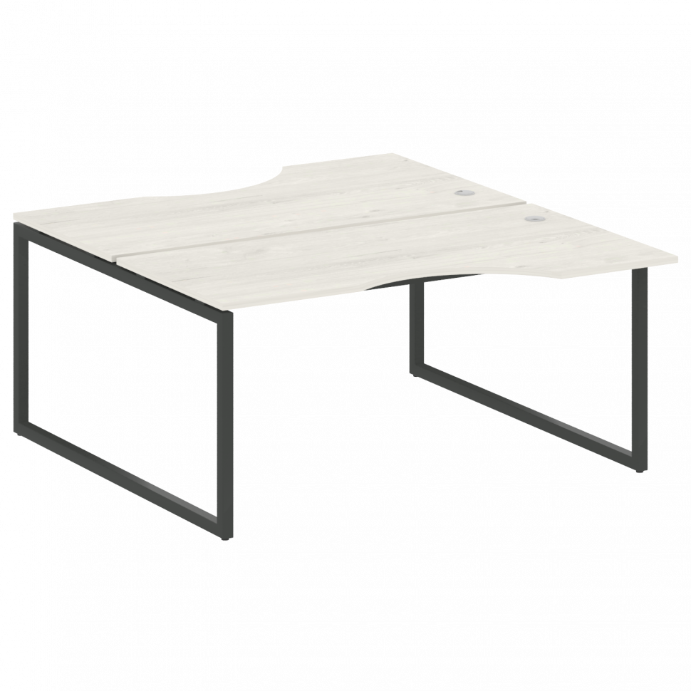 Metal System Quattro Рабочая станция криволинейная на О-образном м/к 40БО.РАС-СА-2.1 Дуб Наварра/Мет