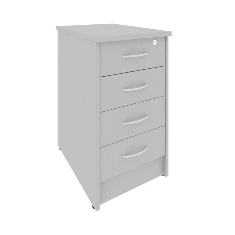 Riva Тумба приставная с фолдингом (4 ящика, с замком) А.ТП-4.1F-S Серый 412*600*750 Riva Тумба приставная с фолдингом (4 ящика, с замком) А.ТП-4.1F-S Серый 412*600*750