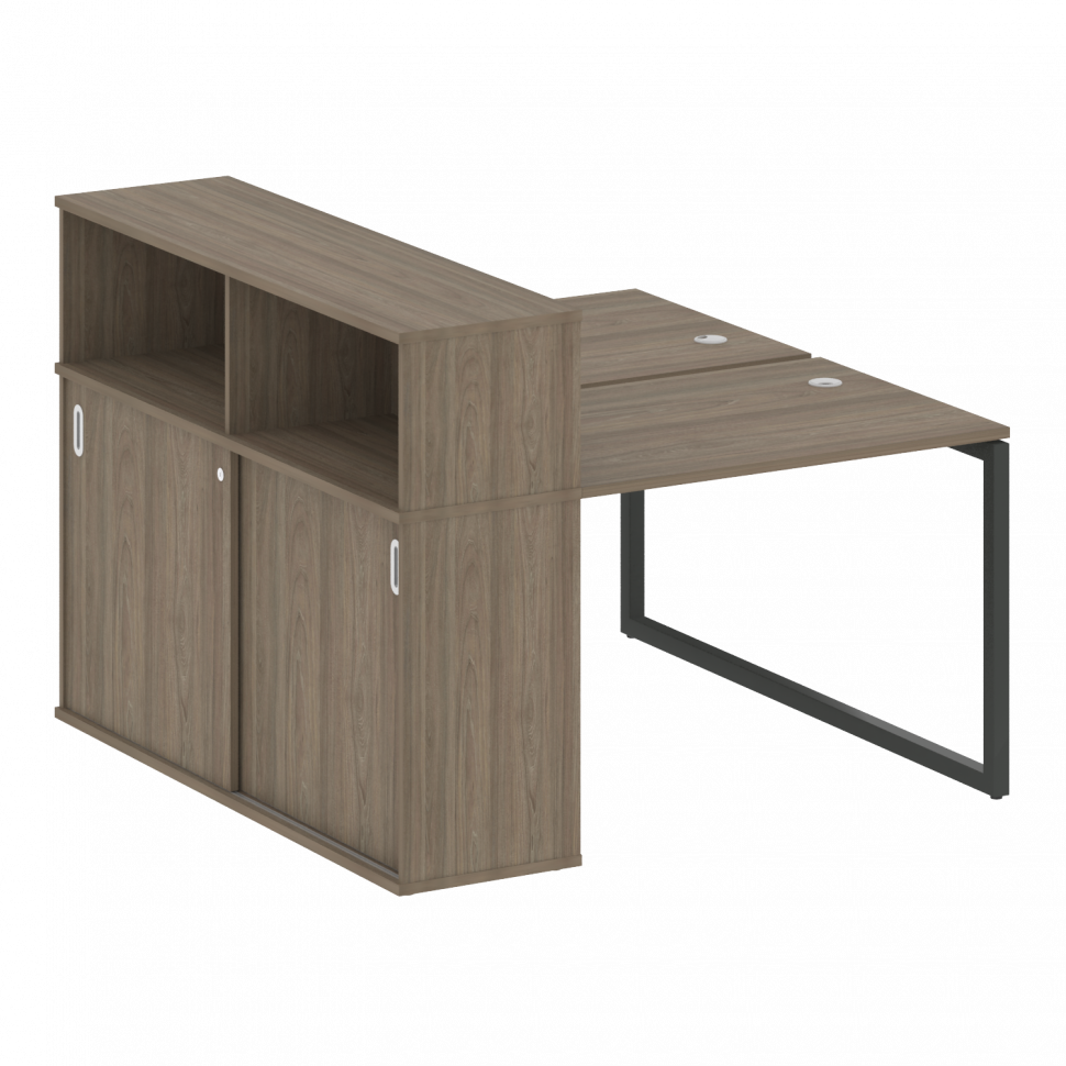 Metal System Quattro Рабочая станция с шкафом-купе на О-образном м/к 40БО.РС-СШК-2.1 Т Вяз Благородн