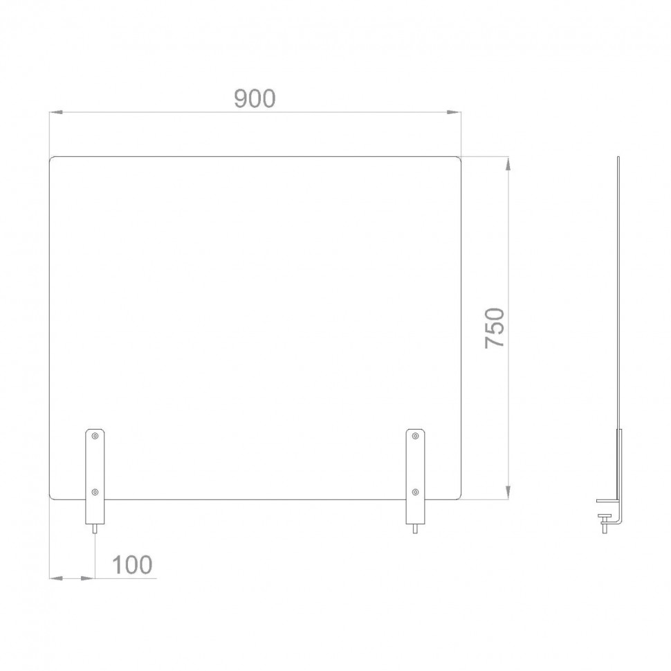 Экран BSL_защитный на 2 струбцины, акрил 900x750x4 мм Экран BSL_защитный на 2 струбцины, акрил 900x750x4 мм