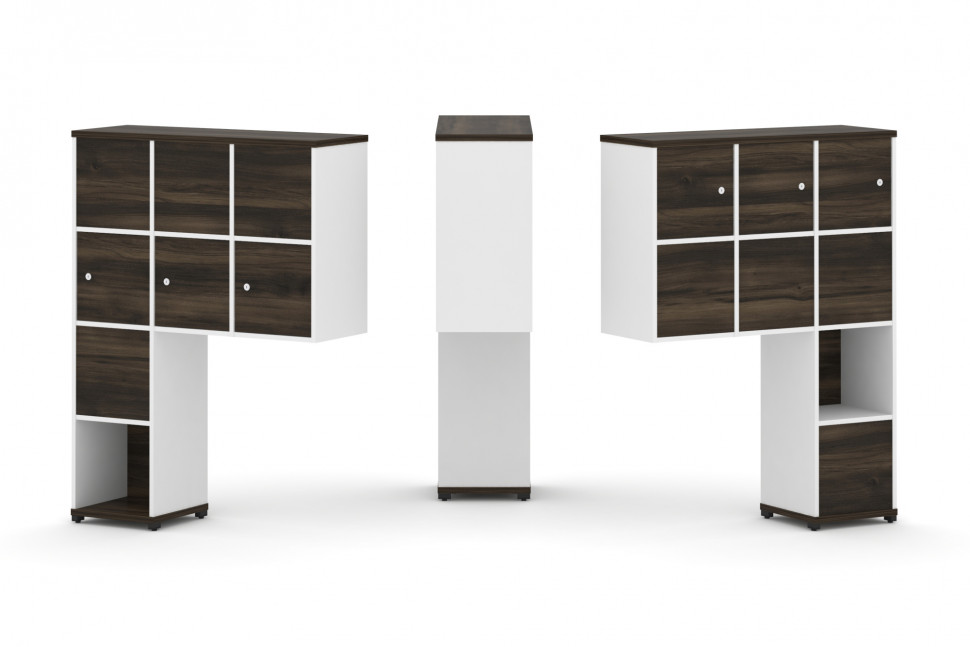 Concept Надставка высокая CN.DNV-009 Дуб Мали/Белый Бриллиант/Металл Черный 1099*350*1486