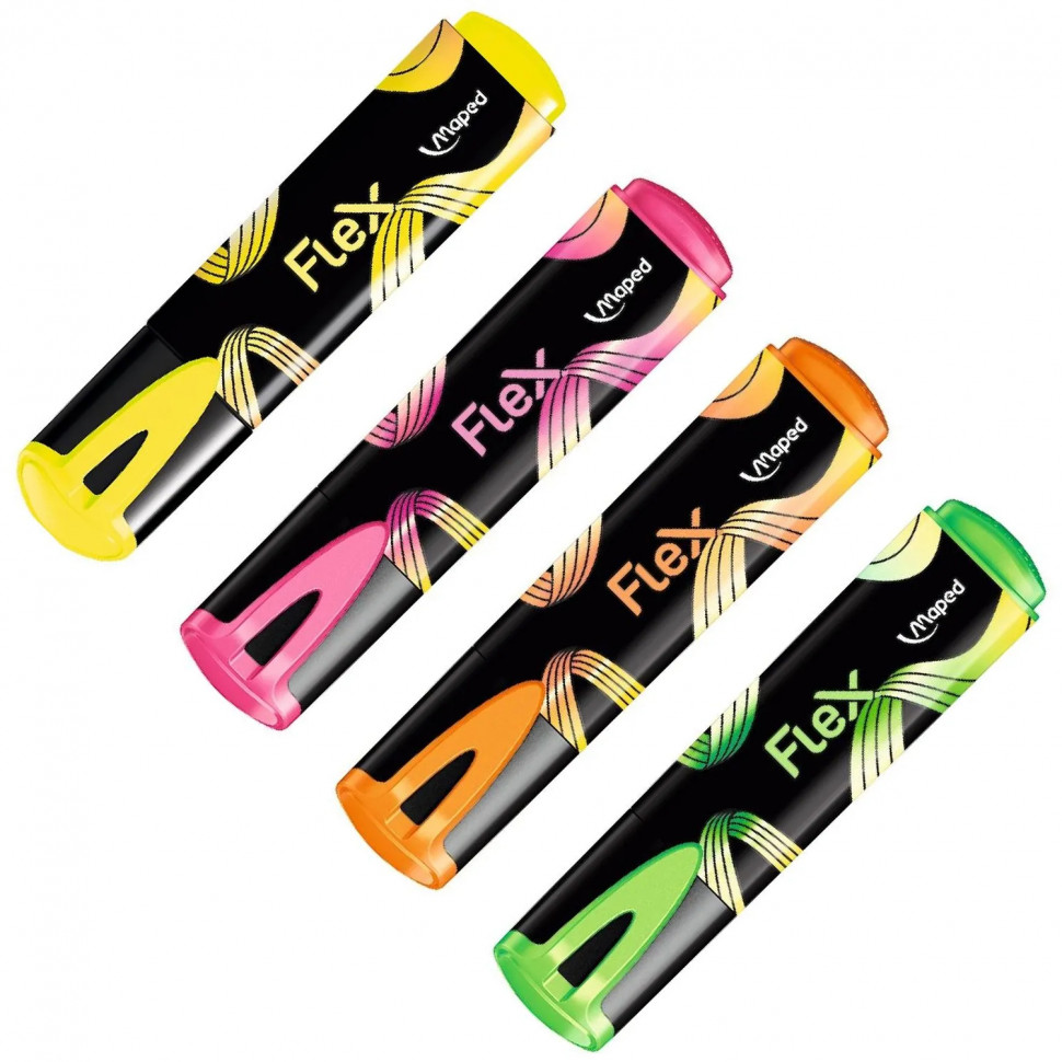 Набор текстовыделителей Maped FLUO PEP'S FLEX,1-5мм,4цв/наб, 740300