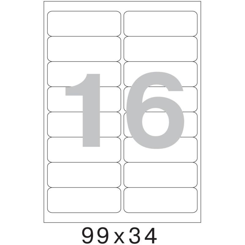 Этикетки самоклеящиеся 99х34 мм/16 шт. на лис.А4(100 лист