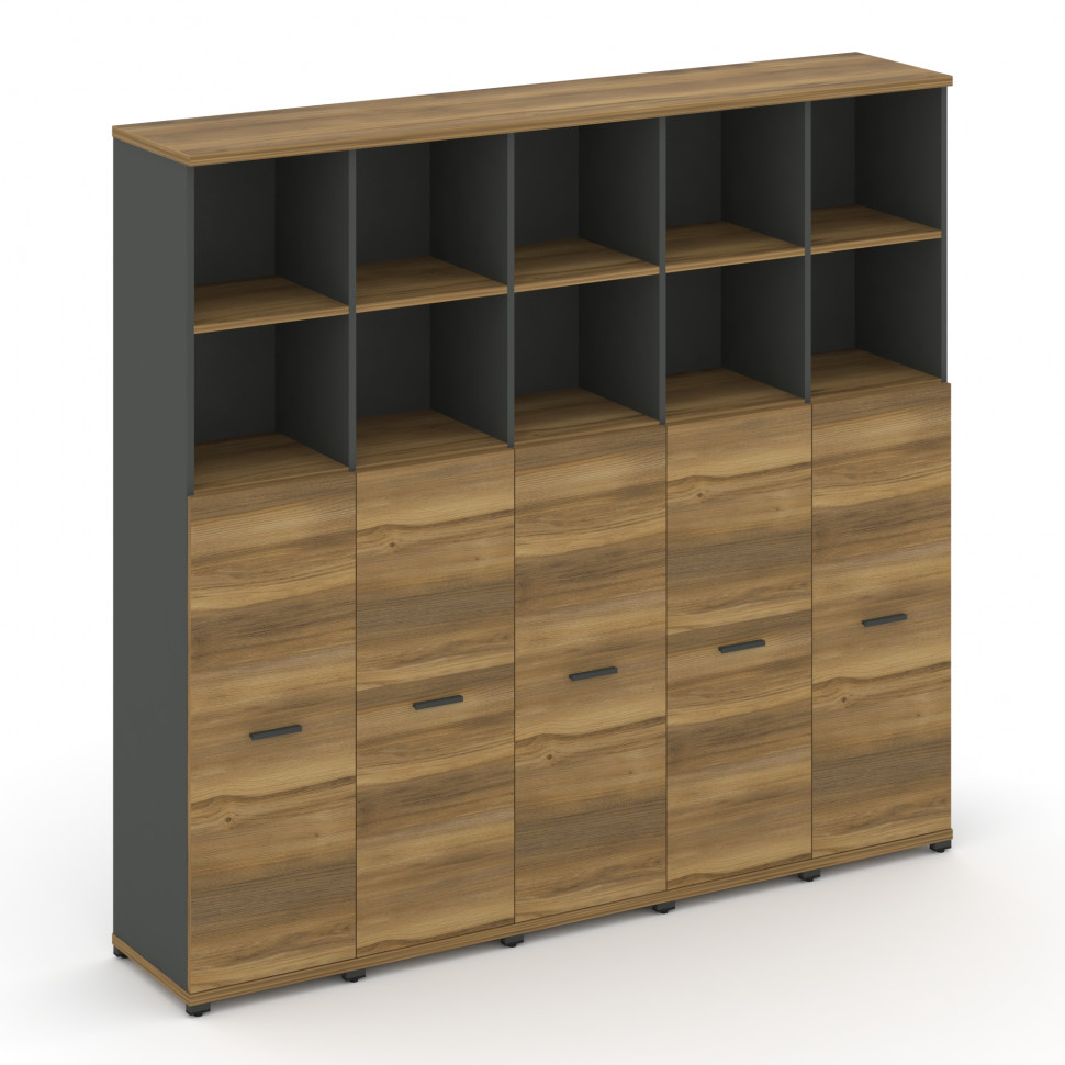 Concept Шкаф 5 узких секций, 5 ниш CN.STU-554 A Сандал Янтарный/Антрацит/Металл Антрацит 2084*420*19