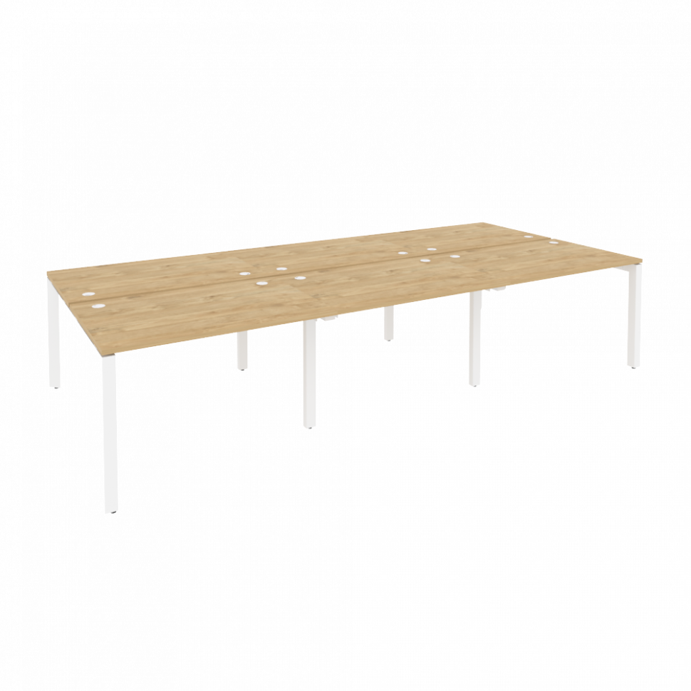 Onix Рабочая станция на П-образном м/к O.MP-D.RS-6.2.8 Тиквуд Светлый/Металл Белый 3540*1635*750