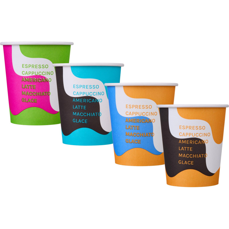 Стакан одноразовый бум 1сл 250 мл d-80мм Волна (MIX 4 диз.) 50шт/уп