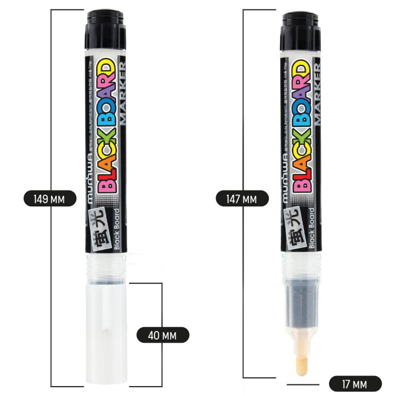 Маркер меловой MunHwa Black Board Marker белый 3мм, водная основа BM-05