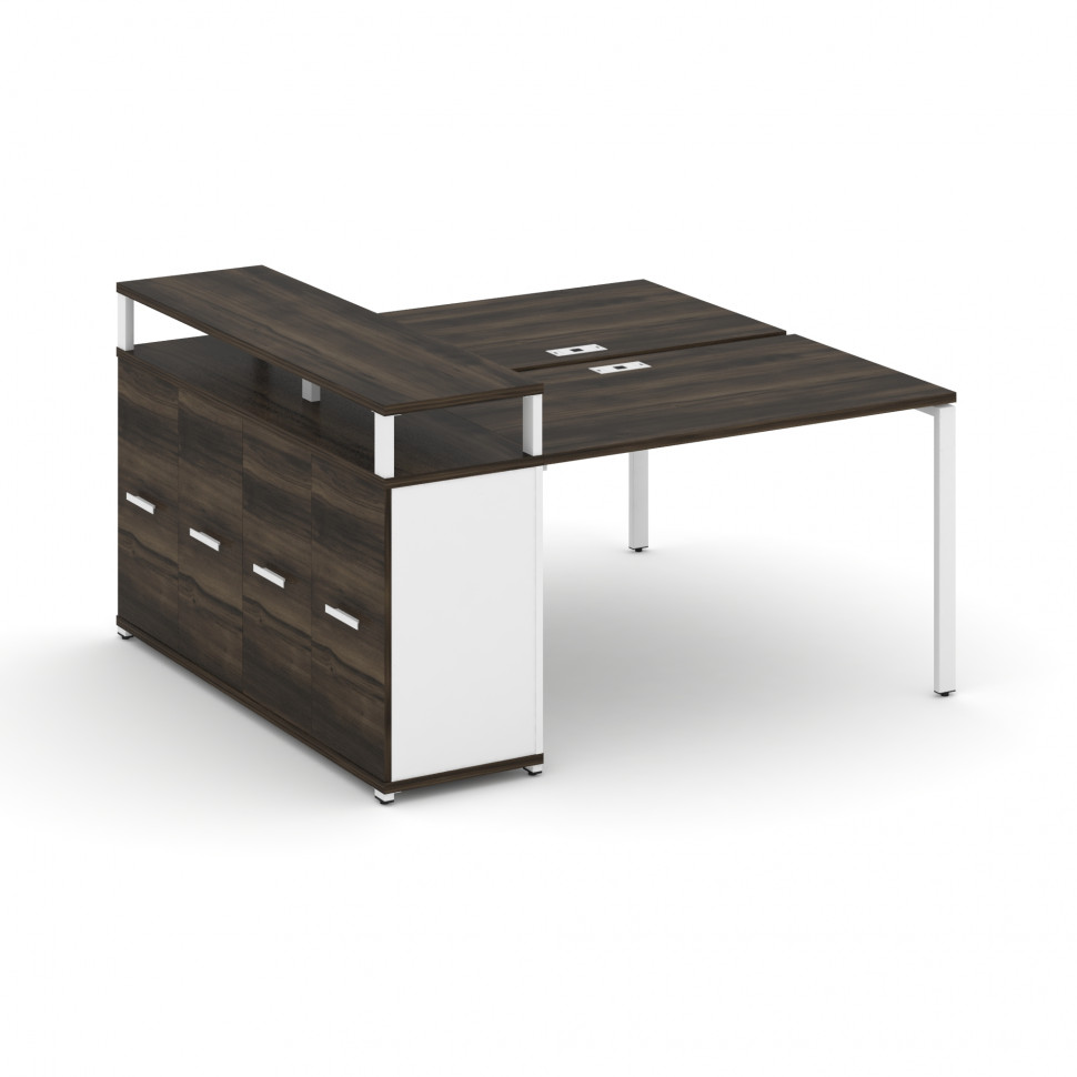 Concept Рабочая станция с опорным распаш. шкафом с верх. горизонтом  CN.DRS-222 W Дуб Мали/Белый Бри