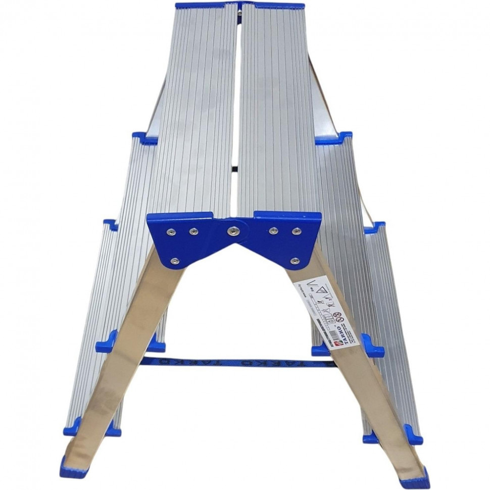 Стремянка двухсторонняя алюминиевая 3 ступени TARKO 04203e