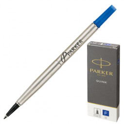 Стержень для ручки-роллера PARKER "Quink RB", металлический 116 мм, узел 0,5 мм, синий, 1950279