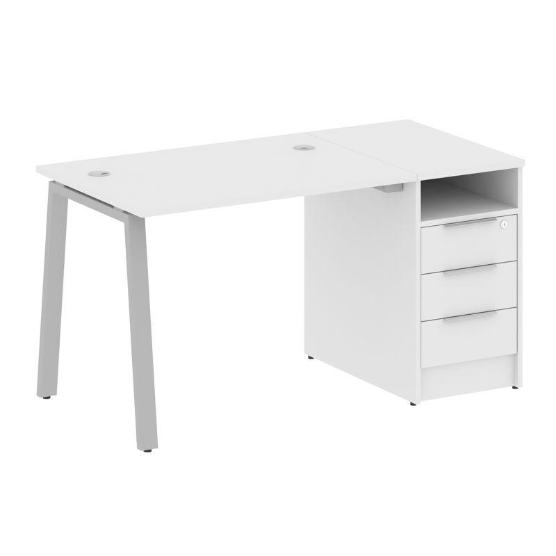 Metal System Рабочая станция с тумбой на А-образном м/к БА.РС-СТП-1.1 Белый/Металл Серый 1412*720*75 Metal System Рабочая станция с тумбой на А-образном м/к БА.РС-СТП-1.1 Белый/Металл Серый 1412*720*75