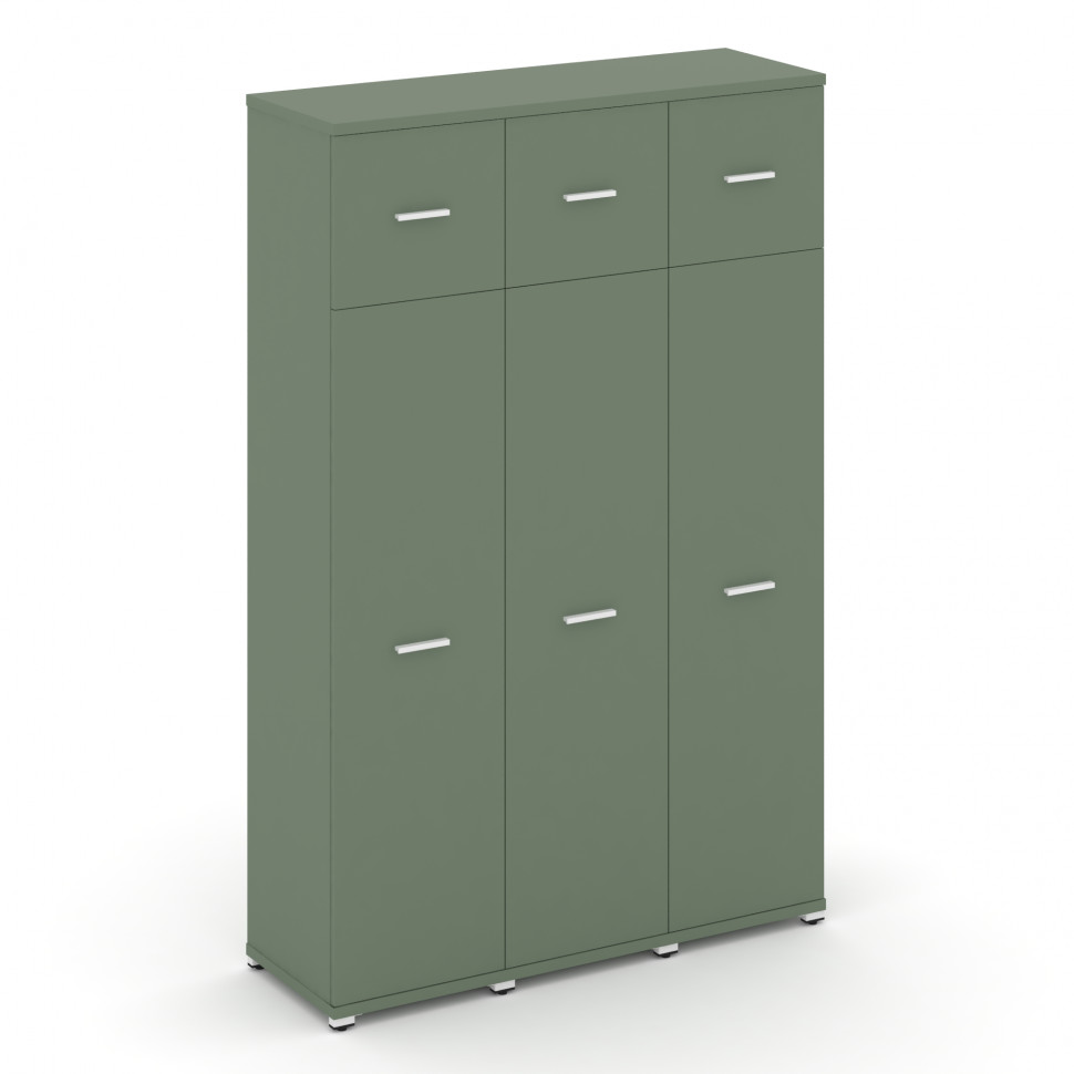 Concept Шкаф 3 узкие секции, 5 ниш CN.STU-537 W Кобо/Металл Белый 1252*420*1922