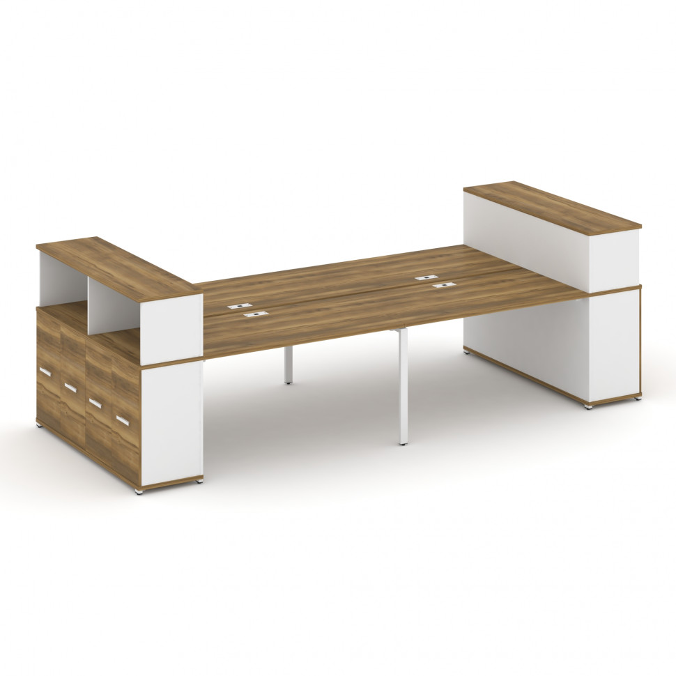 Concept Рабочая станция с опорными распаш. шкафами с надставкой низ. CN.DRS-271 W Сандал Янтарный/Бе Concept Рабочая станция с опорными распаш. шкафами с надставкой низ. CN.DRS-271 W Сандал Янтарный/Бе