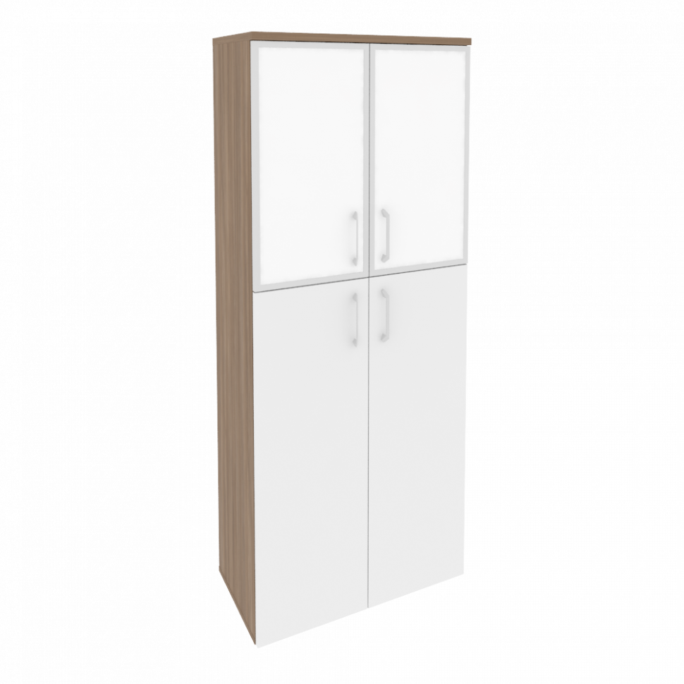 Onix Шкаф высокий широкий O.ST-1.7 R white Дуб Аризона/Белый Бриллиант/Стекло White 800*420*1977