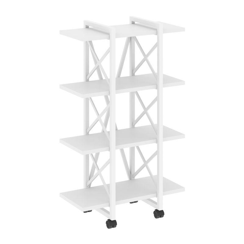 Loft Стеллаж на колесных опорах-4 полки VR.L-MST.K-4.4V Белый Бриллиант/Металл Белый 800*400*1334