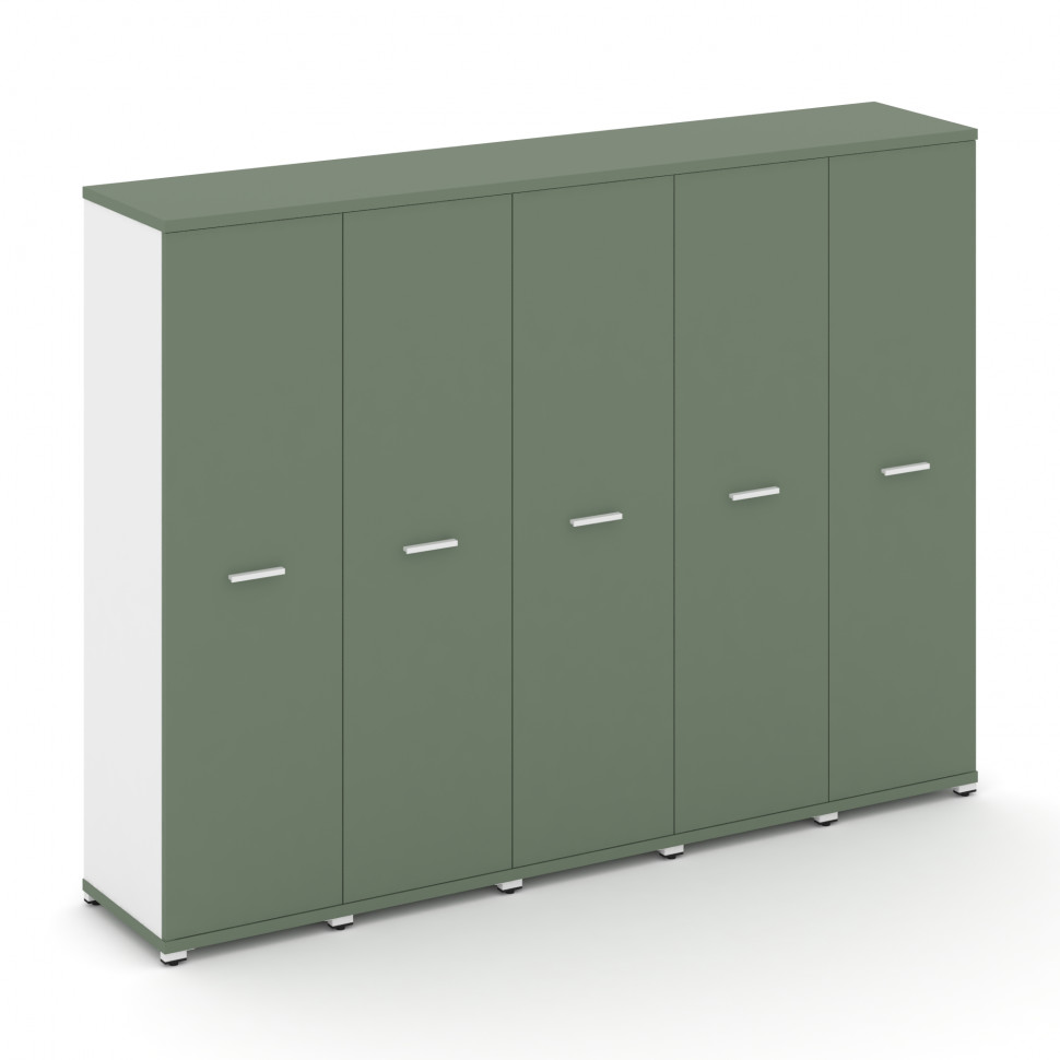 Concept Шкаф 5 узких секций, 4 ниши CN.STU-456 W Кобо/Белый Бриллиант/Металл Белый 2084*420*1554