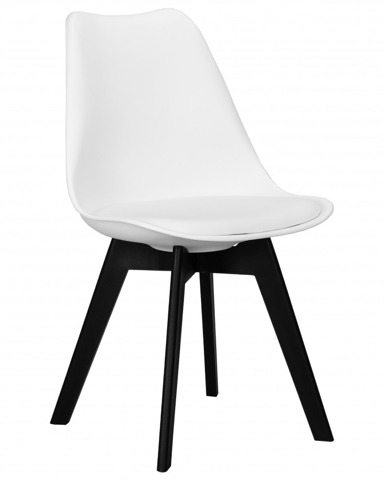 Стул обеденный DOBRIN HARRY, цвет сиденья белый (W-02), ножки пластик черные (В-03)