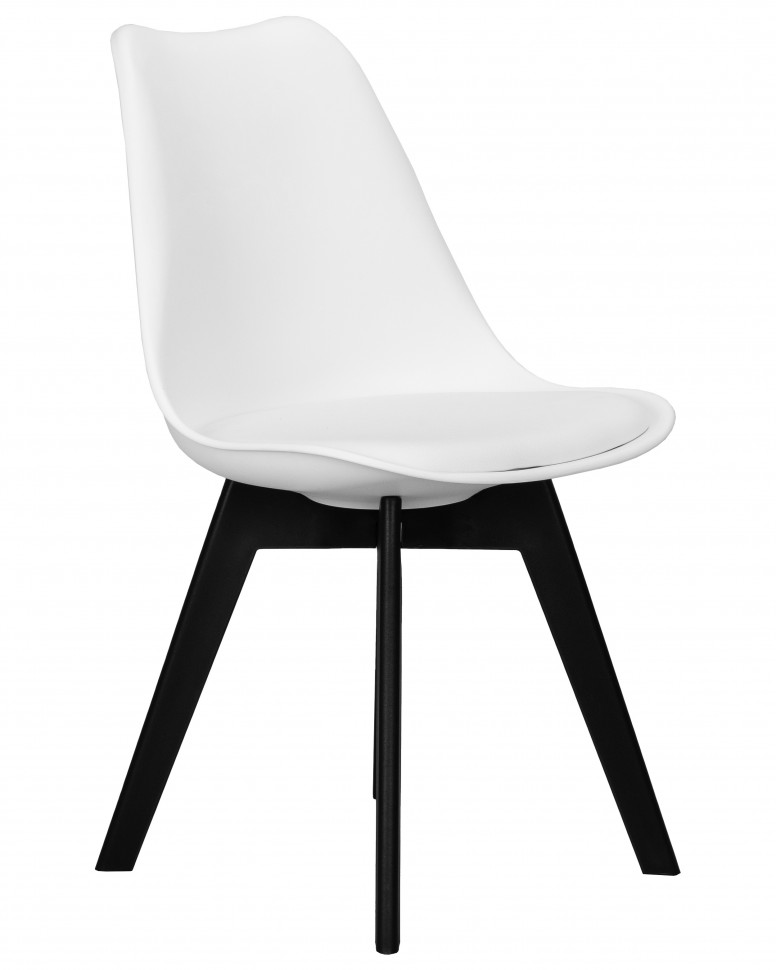 Стул обеденный DOBRIN HARRY, цвет сиденья белый (W-02), ножки пластик черные (В-03)
