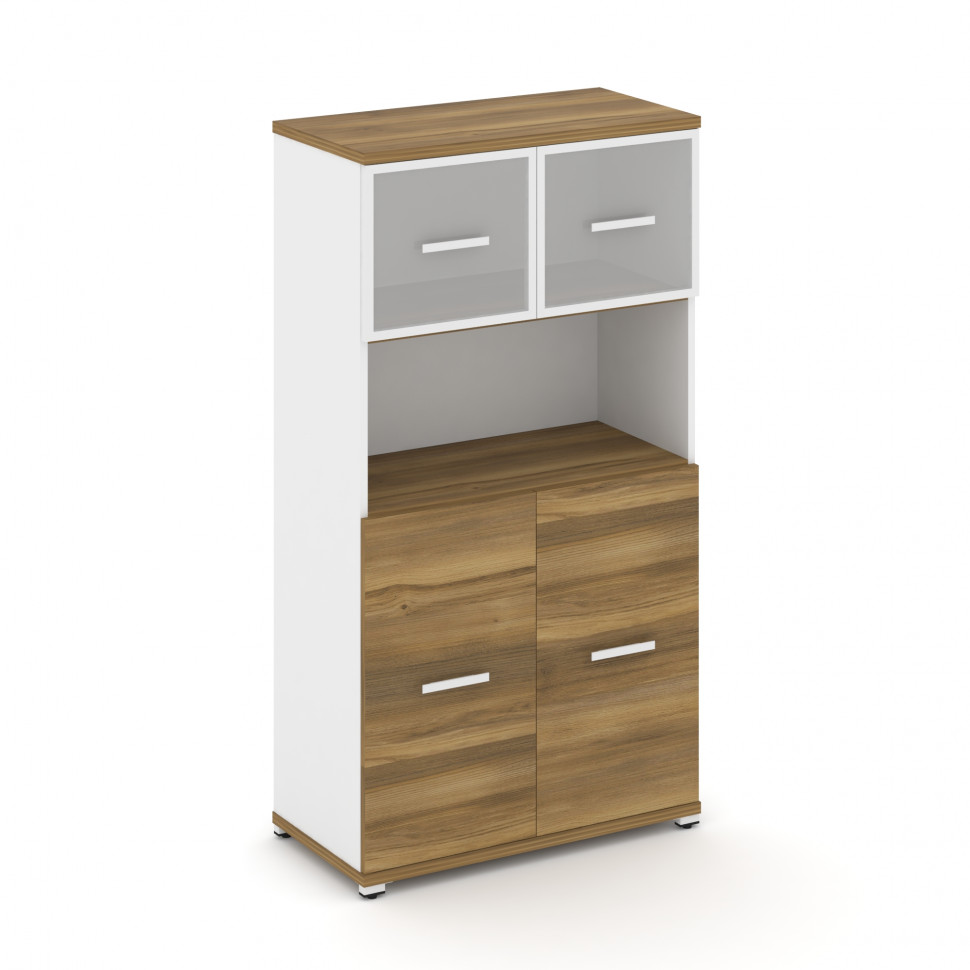 Concept Шкаф 1 широкая секция, 4 ниши CN.STS-415 RMW W Сандал Янтарный/Белый Бриллиант/Металл Белый/