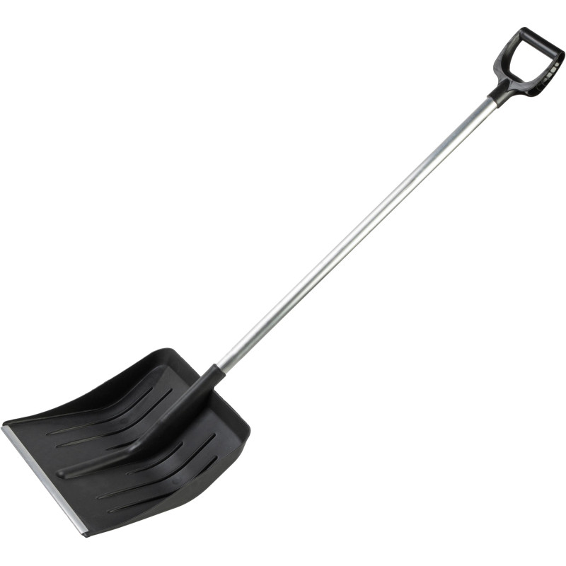 Лопата д/уборки снега МЕТЕЛИЦА  41x40х140см пластик/ковш с р/ж алюмин/черен