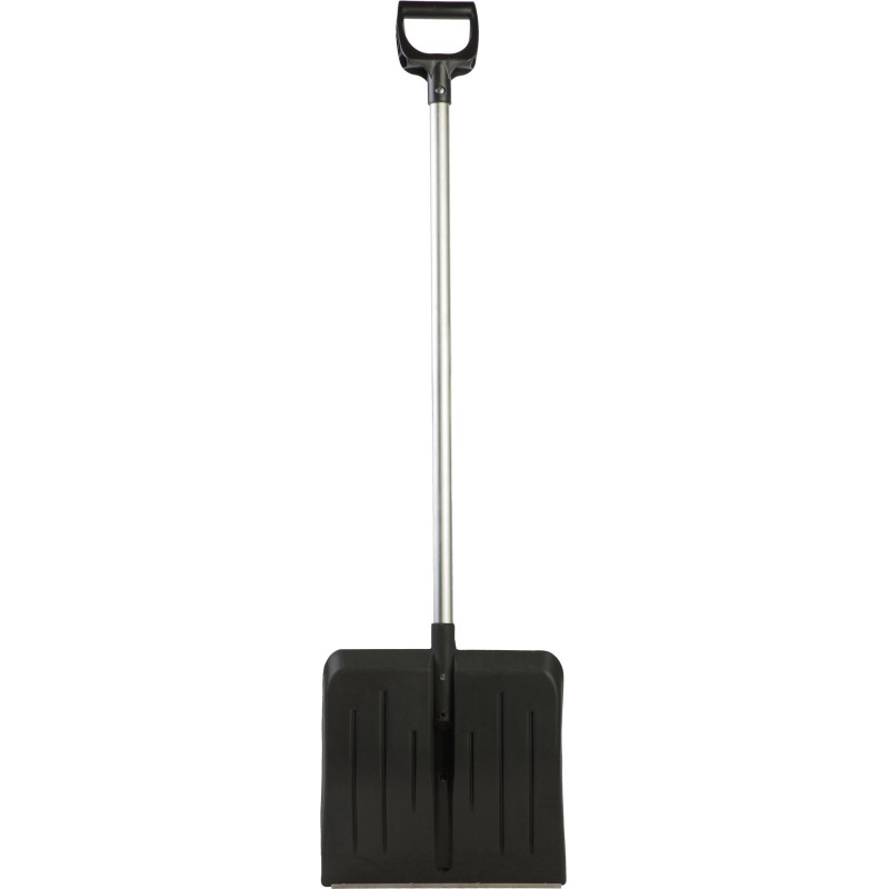 Лопата д/уборки снега МЕТЕЛИЦА  41x40х140см пластик/ковш с р/ж алюмин/черен