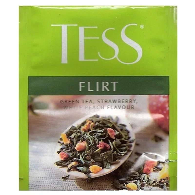 Чай Tess Flirt зеленый с клубникой 1,5гх100шт