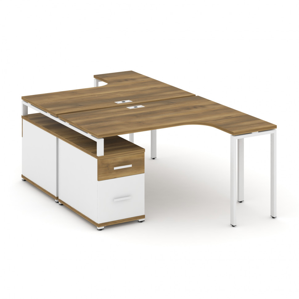 Concept Рабочая станция с двойной опорной тумбой CN.DSA-303 W Сандал Янтарный/Белый Бриллиант/Металл Concept Рабочая станция с двойной опорной тумбой CN.DSA-303 W Сандал Янтарный/Белый Бриллиант/Металл