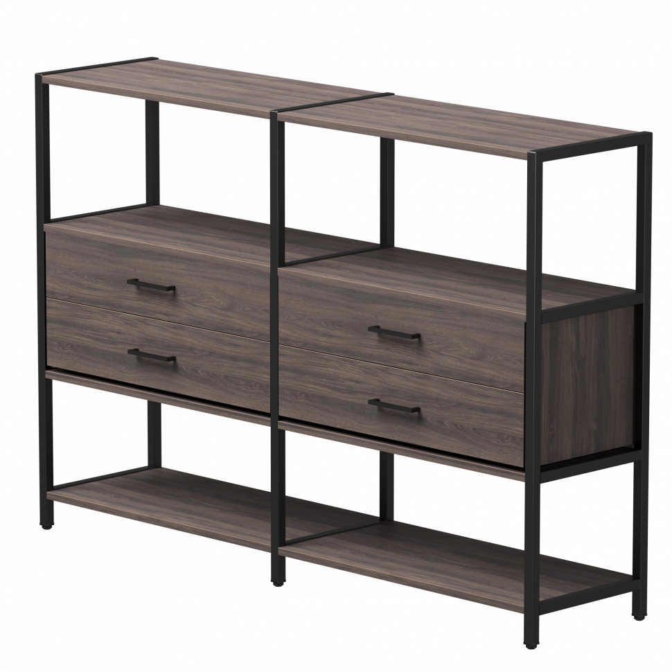 Набор стеллажных систем №2 Everprof EVO (ЭВО) 1635x385x1120 Дуб Пасадена/Черный