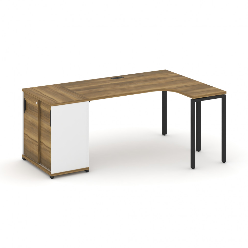 Concept Стол эргономичный с опорным шкафом-купе CN.SA-217(R) B Сандал Янтарный/Белый Бриллиант/Мета Concept Стол эргономичный с опорным шкафом-купе CN.SA-217(R) B Сандал Янтарный/Белый Бриллиант/Мета