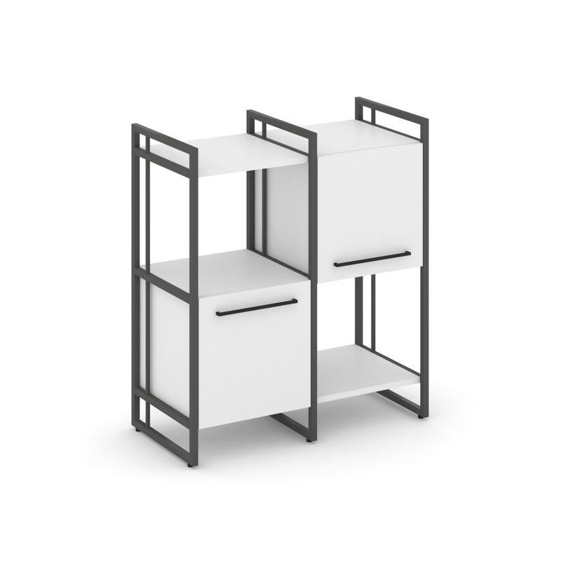 Rift Шкаф комбинированый RF.NS-005 Белый Бриллиант/Металл Антрацит/Черный Ручки 820*396*924