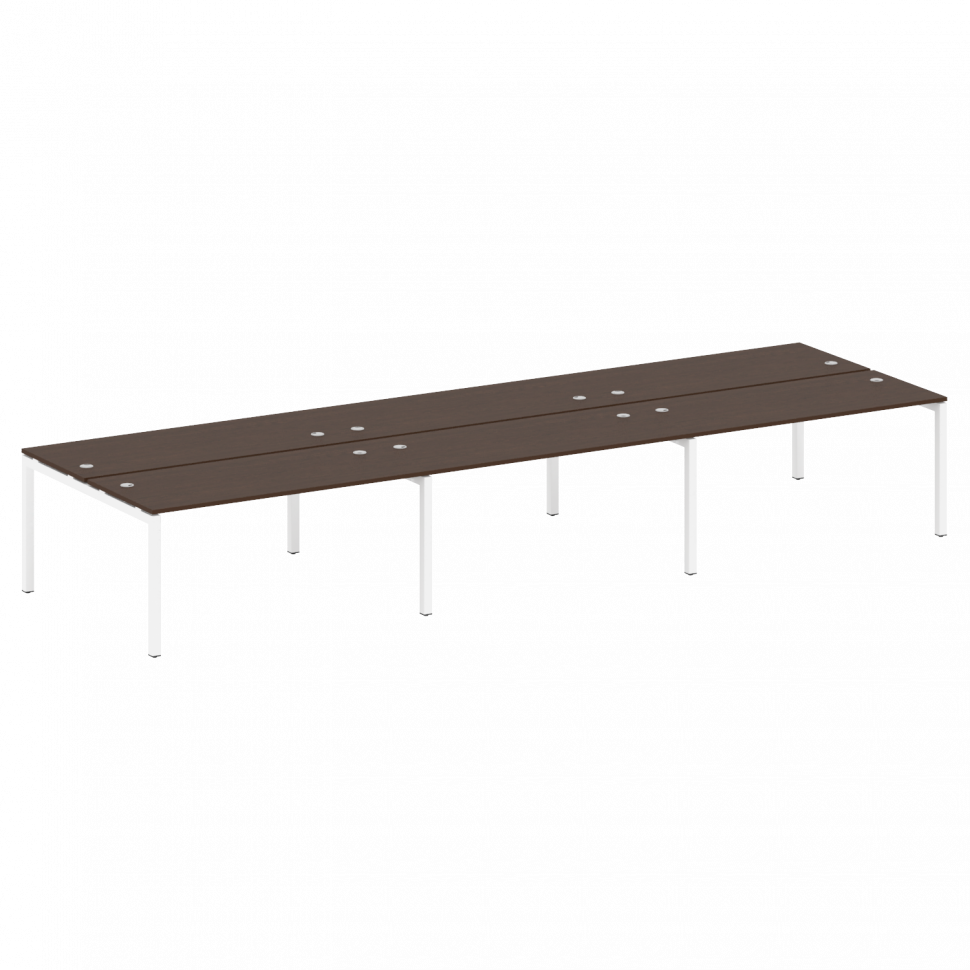 Metal System Quattro Рабочая станция на 6 раб. мест на П-образном м/к 50БП.СМ-6.4 Венге Цаво/Металл