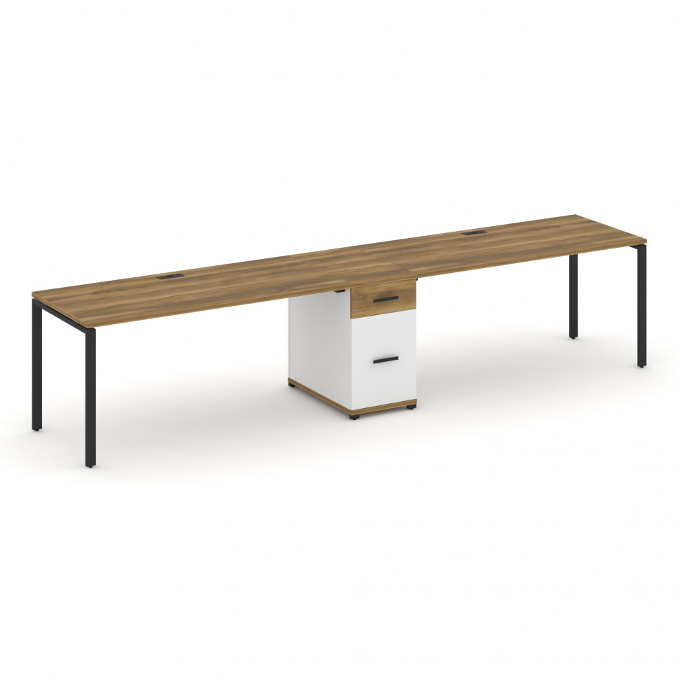 Concept Рабочая станция 2 места с 1 опорной тумбой CN.ORS-408 B Сандал Янтарный/Белый Бриллиант/Мета Concept Рабочая станция 2 места с 1 опорной тумбой CN.ORS-408 B Сандал Янтарный/Белый Бриллиант/Мета